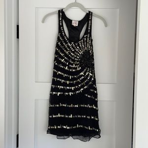 Parker brand XS beaded & lined racerback mini dress.